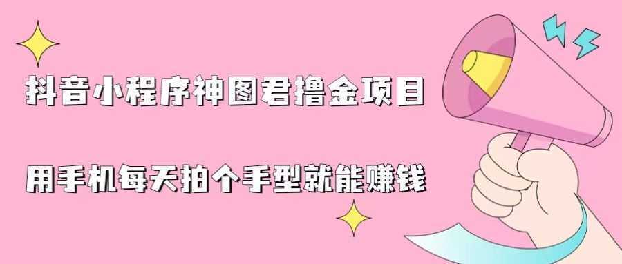 抖音小程序神图君撸金项目，用手机每天拍个手型挂载一下小程序就能赚钱